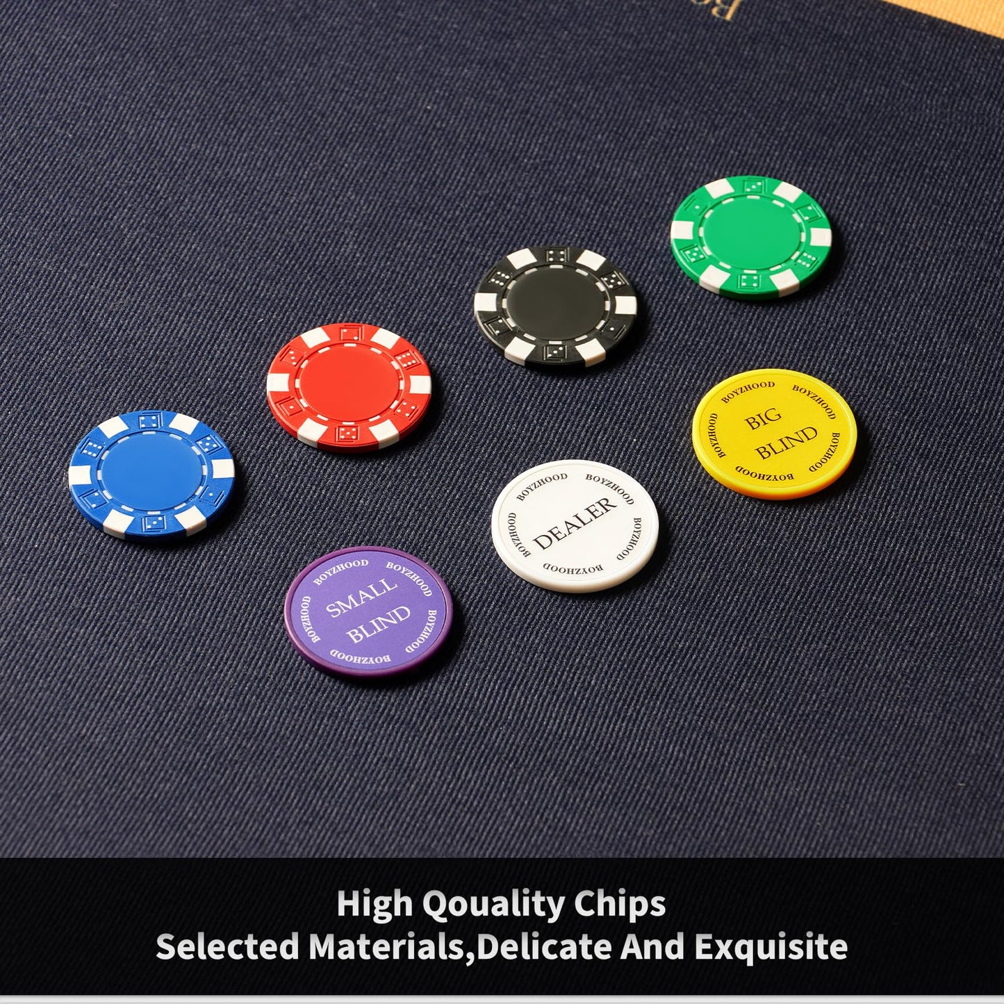 Boyzhood Poker Chips 200Pcs Set with Aluminum Travel Case — 11.5g Chips