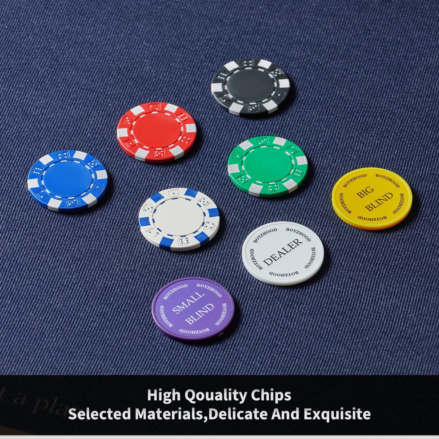 Boyzhood Poker Chips – 300 Pcs Set with Aluminum Travel Case, 11.5g Chips for Texas Hold’em & Blackjack