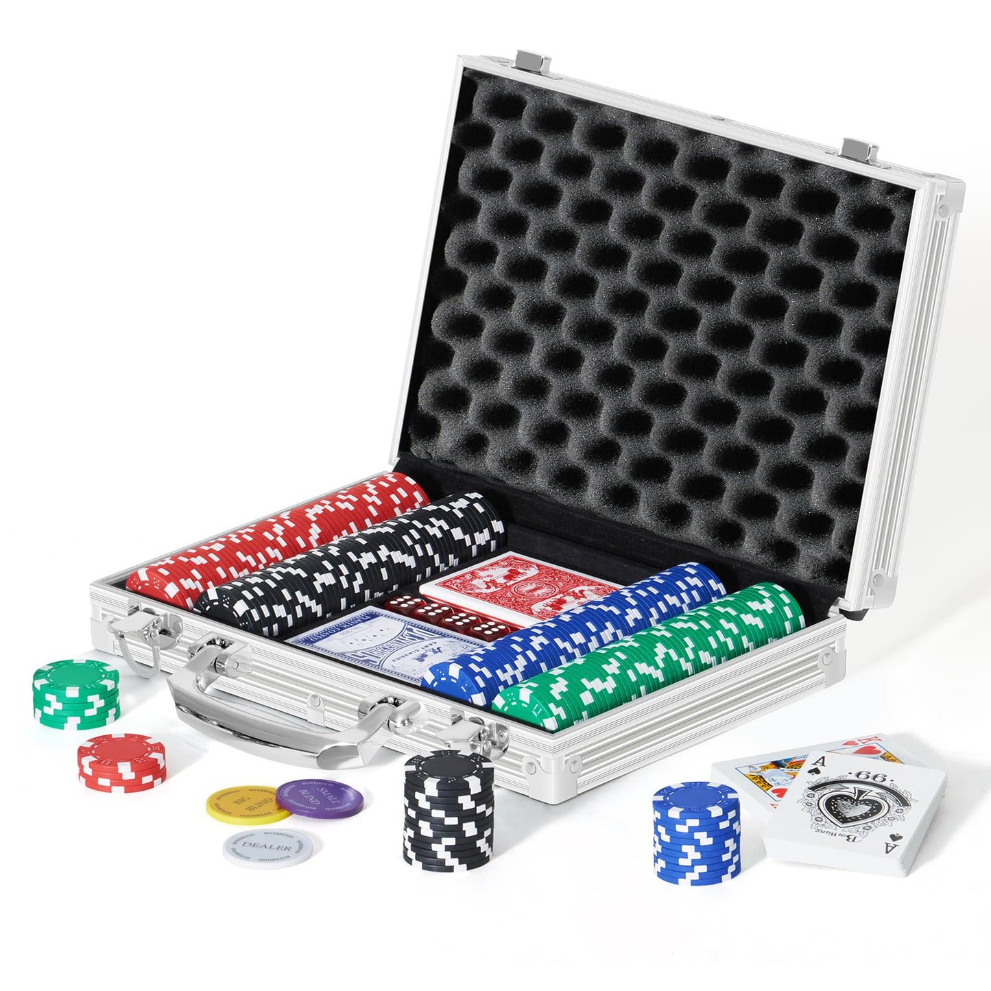 Boyzhood Poker Chips 200Pcs Set with Aluminum Travel Case — 11.5g Chips