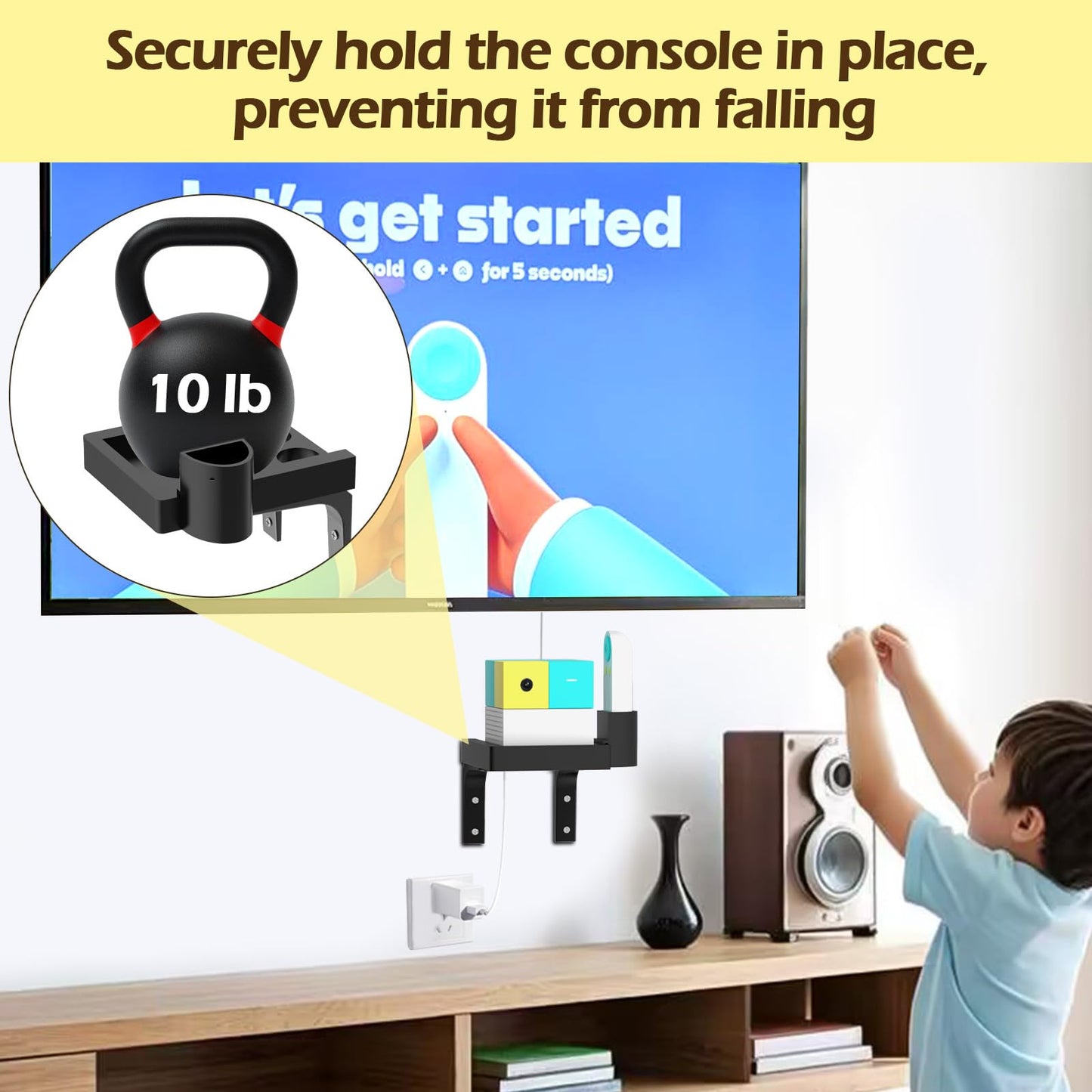 BQDQYBS Wall-Mounted Nex Shelf for Console & Remote — Easy Assembly