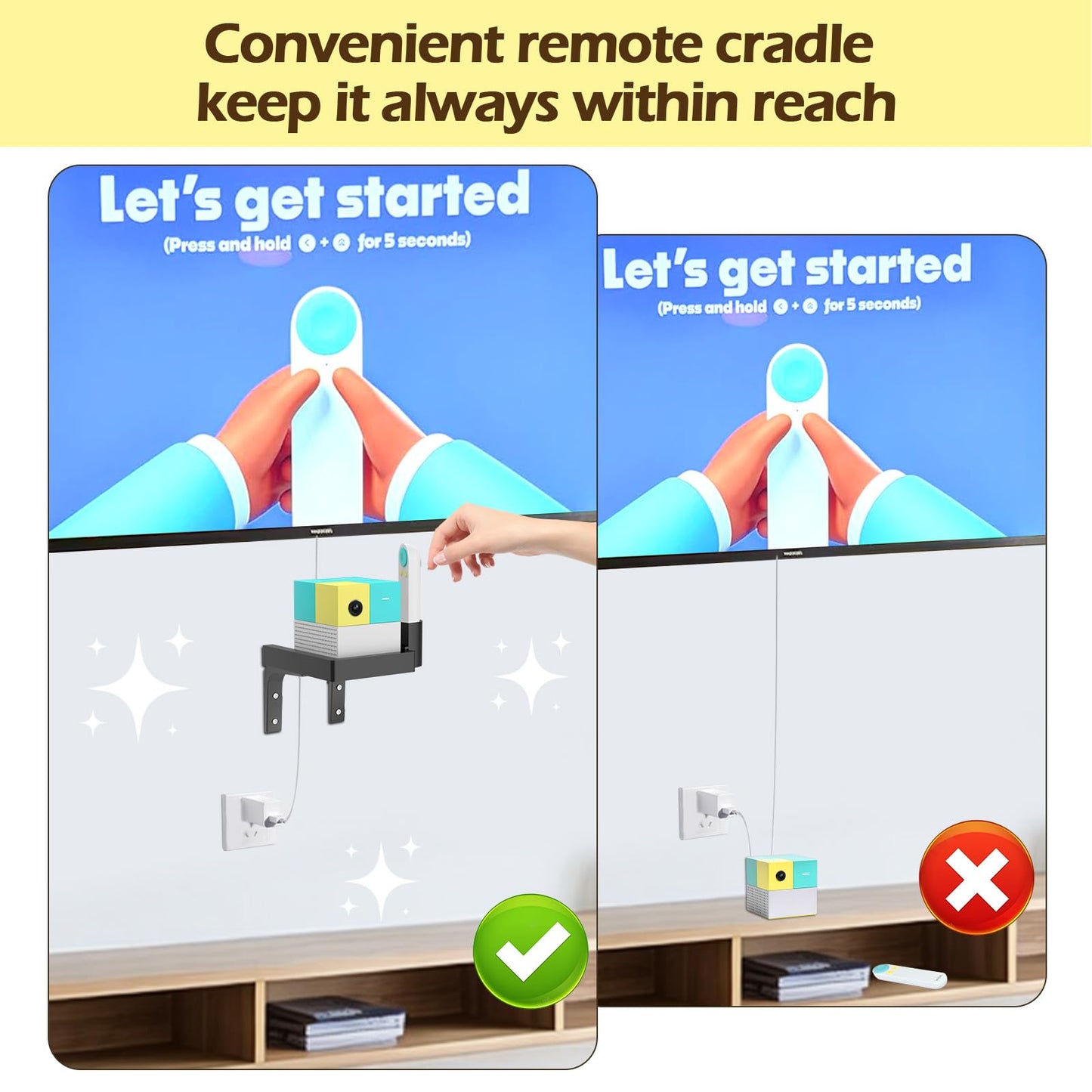 BQDQYBS Wall-Mounted Nex Shelf for Console & Remote — Easy Assembly