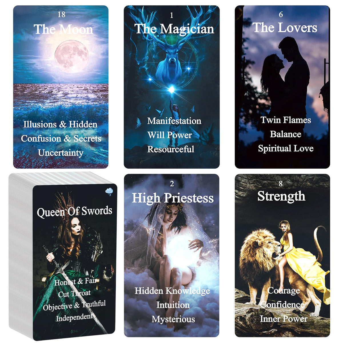 BQLXBABLT 78-Card Tarot & Oracle Deck for Beginners — Twin Flame Energy, Life, Love, Time, Career