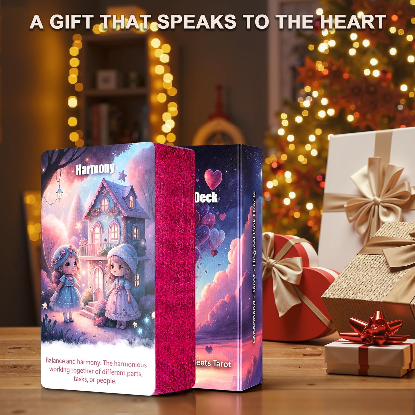 BQLXBABLT Pink Tarot Oracle Lenormand Cards – 3-in-1 Divination Deck for Love, Energy & Career