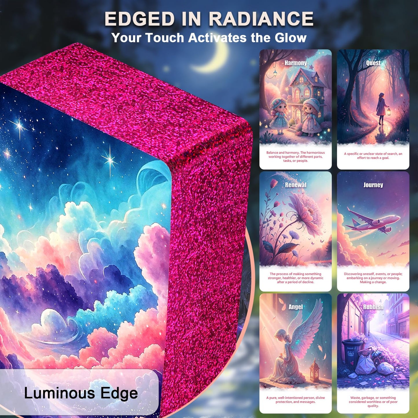BQLXBABLT Pink Tarot Oracle Lenormand Cards – 3-in-1 Divination Deck for Love, Energy & Career