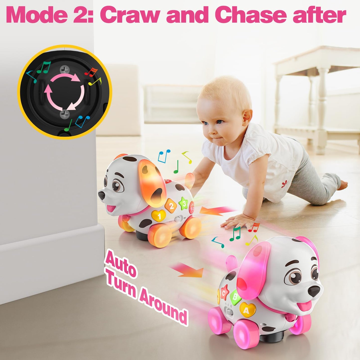 BQU 3-in-1 Musical Puppy Toy for 6-18 Months | Bilingual Baby Gift