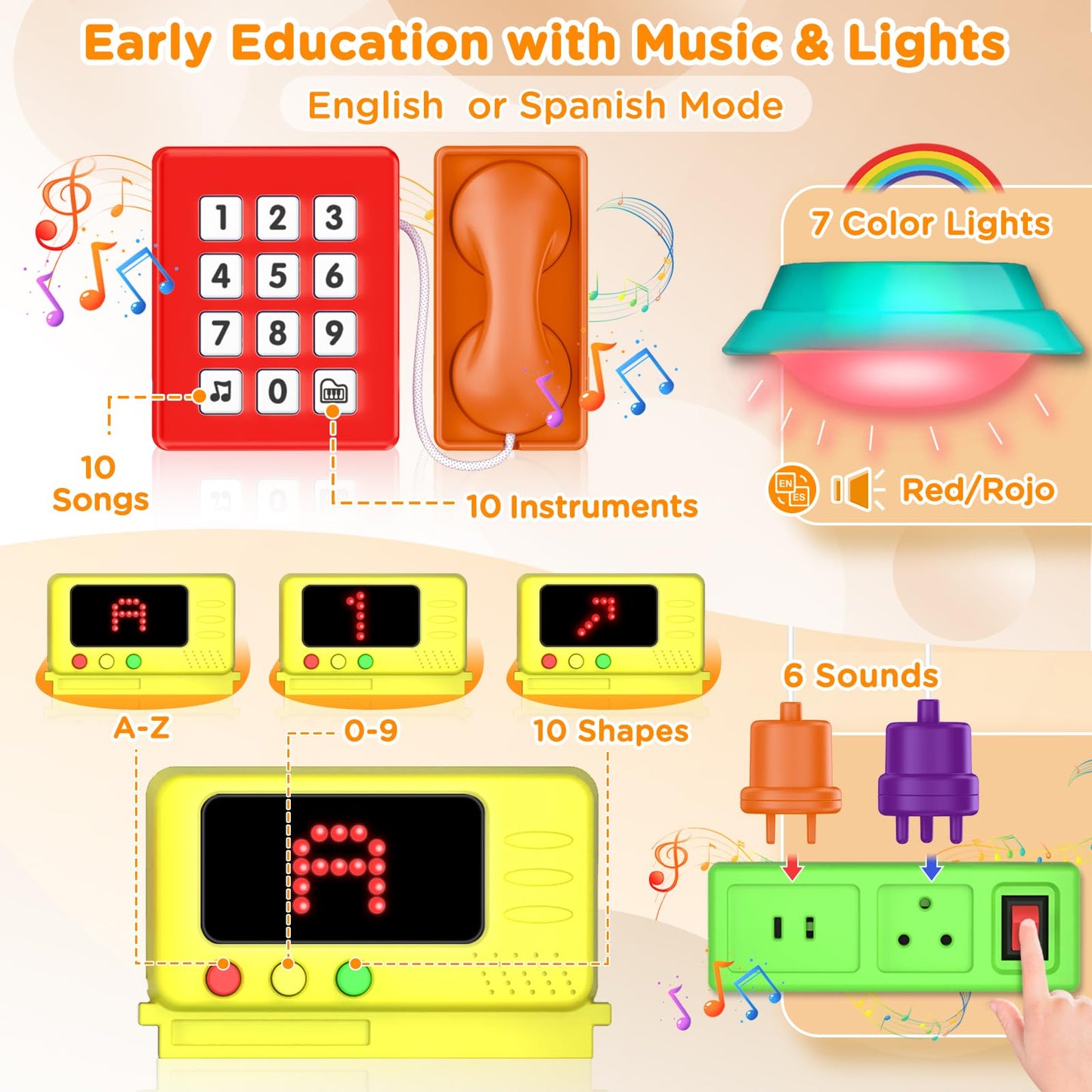 BQU Montessori Busy Board for Toddlers – Bilingual 12-18 Months Toy