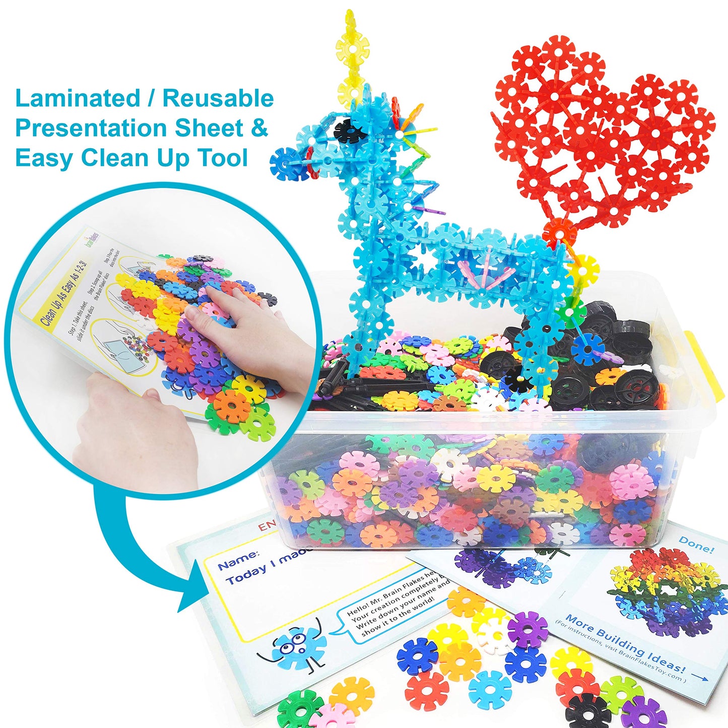 Brain Flakes 2500 Piece Build 'n' Build Kit | Creative STEM Toy with Wheels & Special Parts