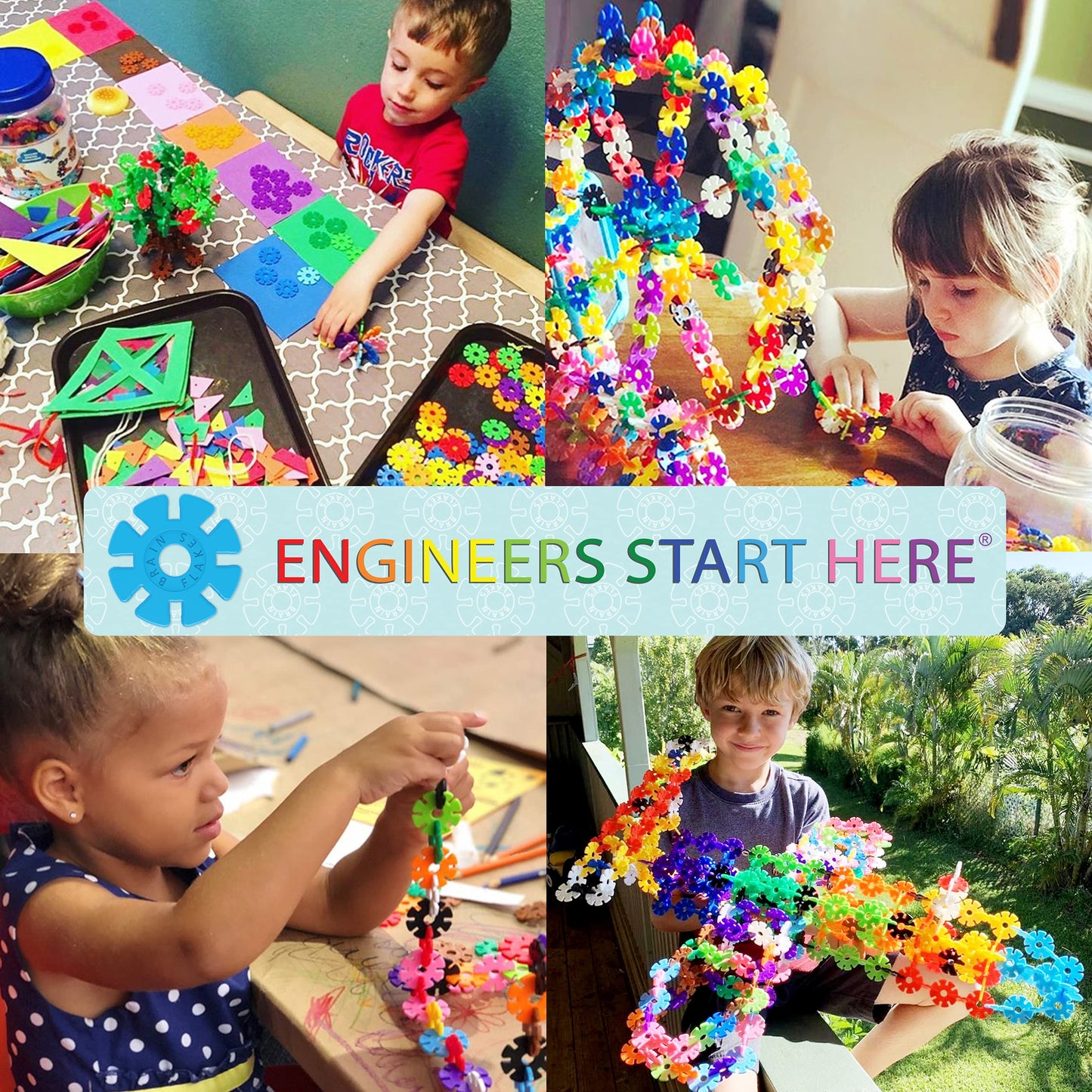 Brain Flakes 2500 Piece Build 'n' Build Kit | Creative STEM Toy with Wheels & Special Parts
