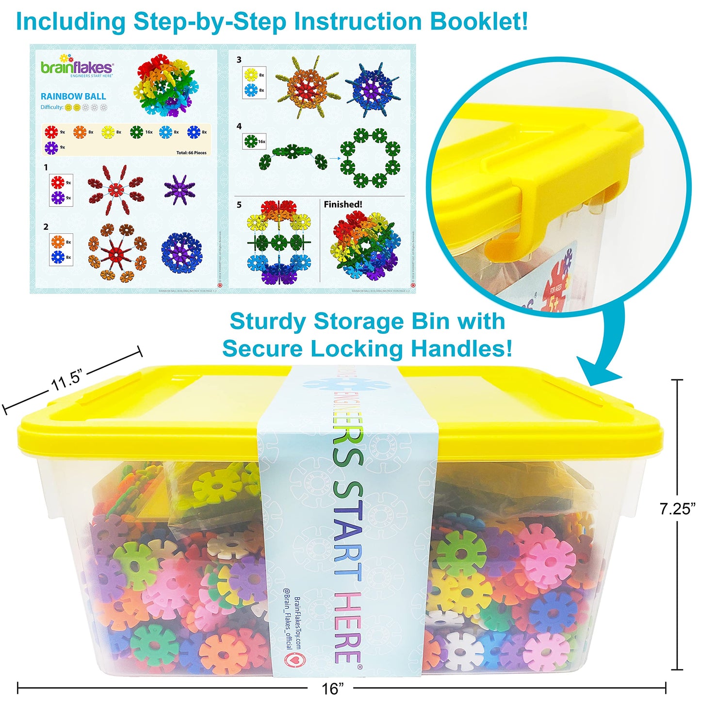 Brain Flakes 2500 Piece Build 'n' Build Kit | Creative STEM Toy with Wheels & Special Parts