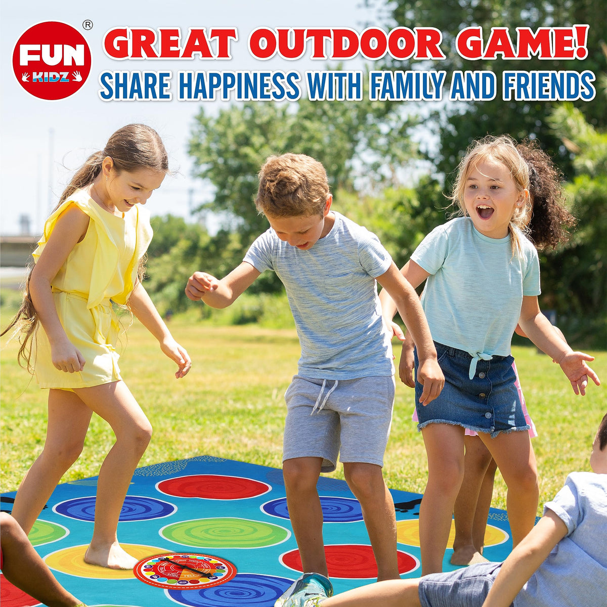 BRAINS UP Classic Twist Poses Floor Game – Giant Mat Party Game for Kids & Adults