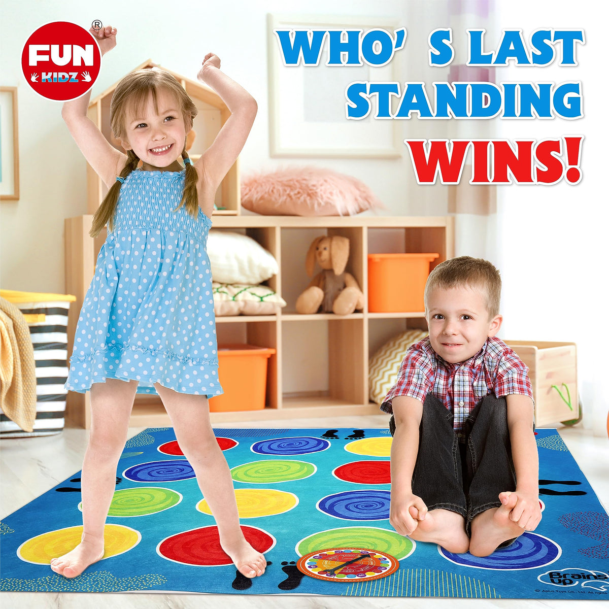 BRAINS UP Classic Twist Poses Floor Game – Giant Mat Party Game for Kids & Adults