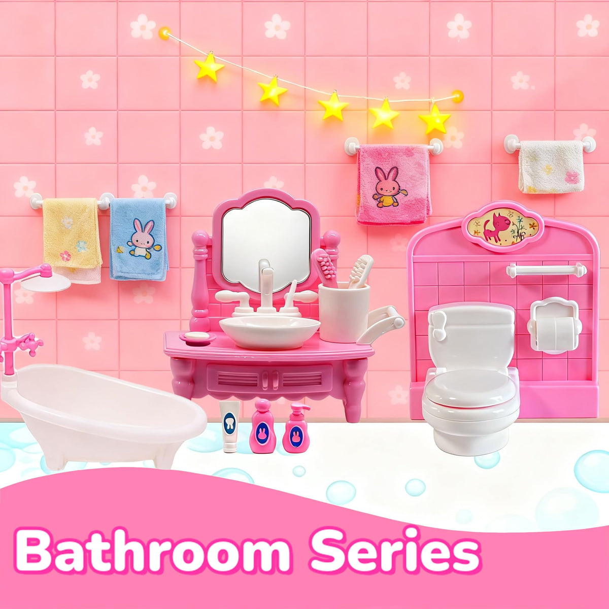BRAITEN Dollhouse Furniture Set — 38-Piece Miniatures for All Rooms