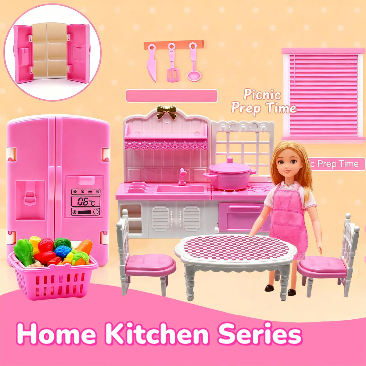 BRAITEN Dollhouse Furniture Set — 38-Piece Miniatures for All Rooms