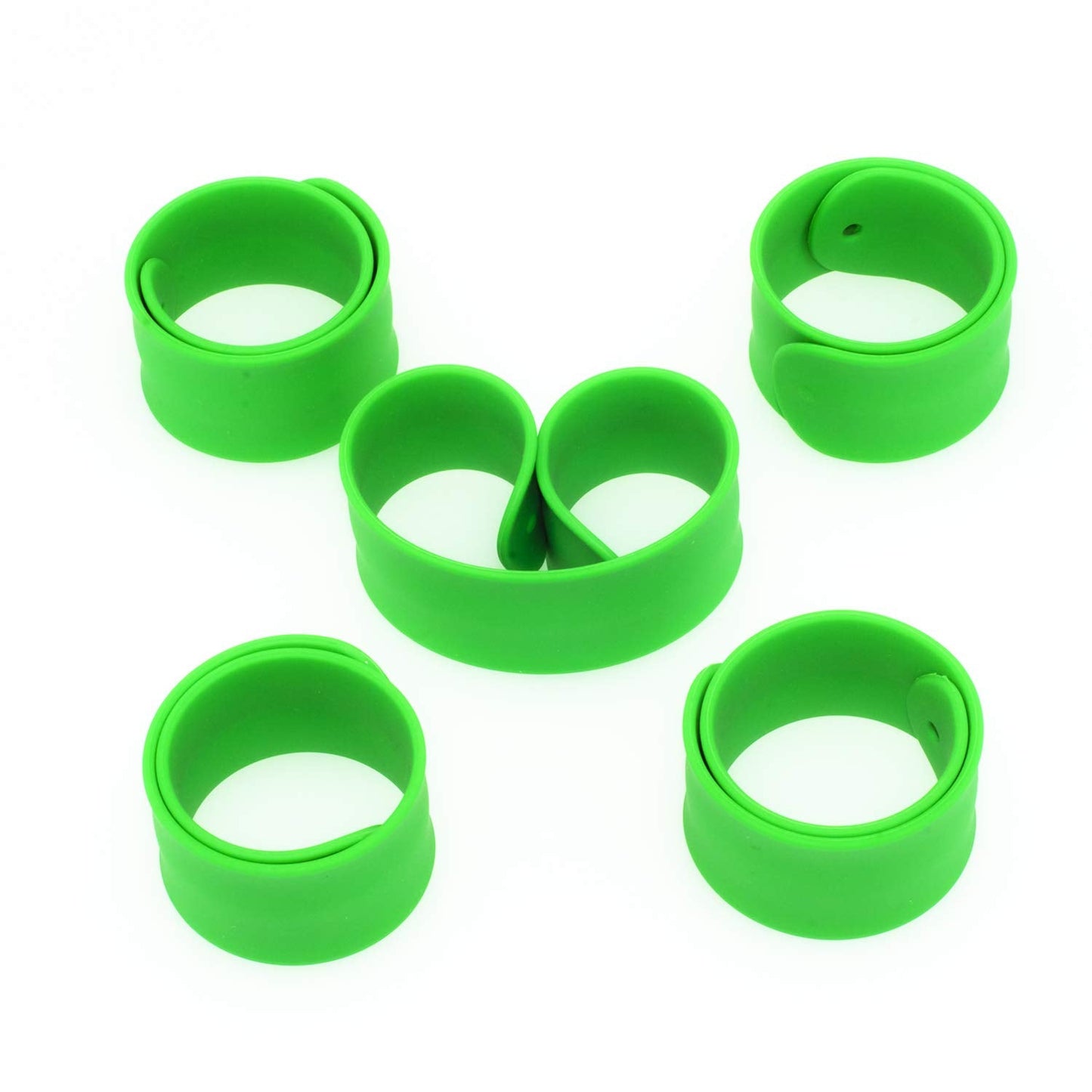 Brandwinlite Green Silicone Slap Bracelets – Durable Kids Wristbands for Toys & Parties