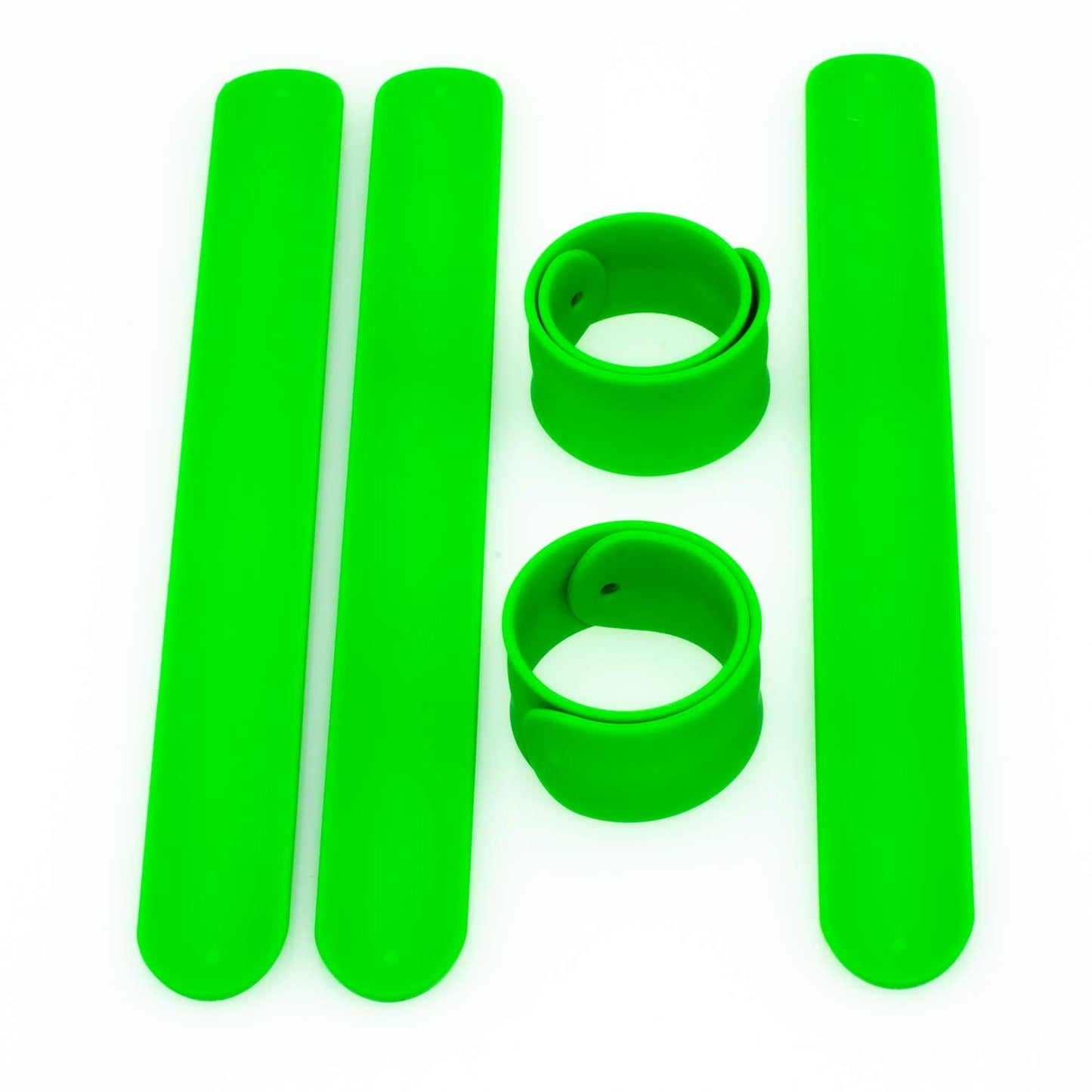 Brandwinlite Green Silicone Slap Bracelets – Durable Kids Wristbands for Toys & Parties