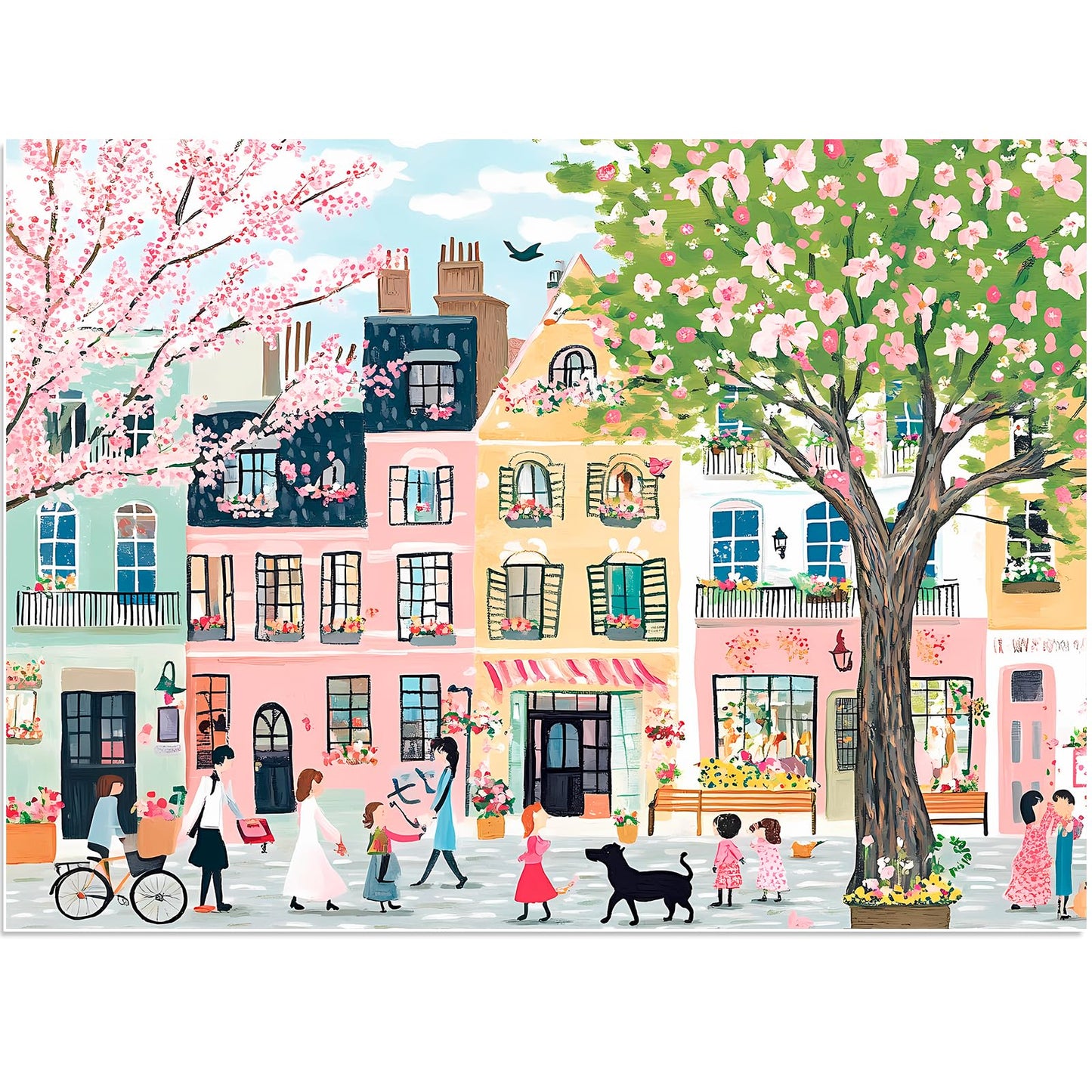 BraniacBits Pink Garden 500-Piece Puzzle for Adults – Eco-Friendly Cardboard