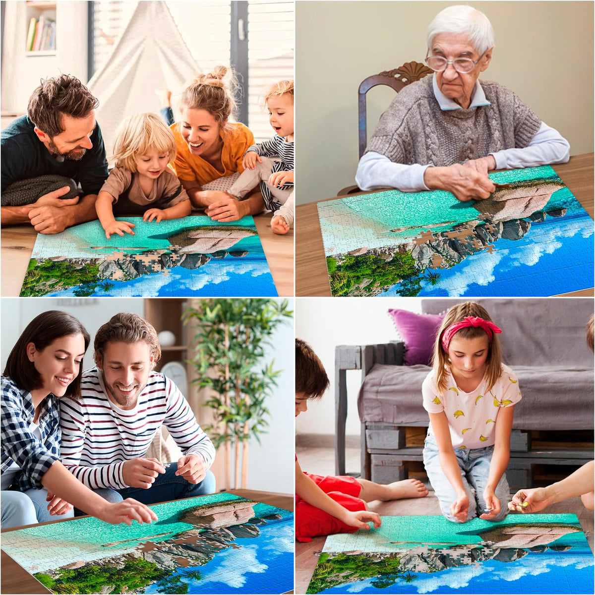 BraniacBits 500 Piece Puzzles for Adults – Beach Landscape Jigsaw, Recycled Cardboard, 20.5 x 15 in