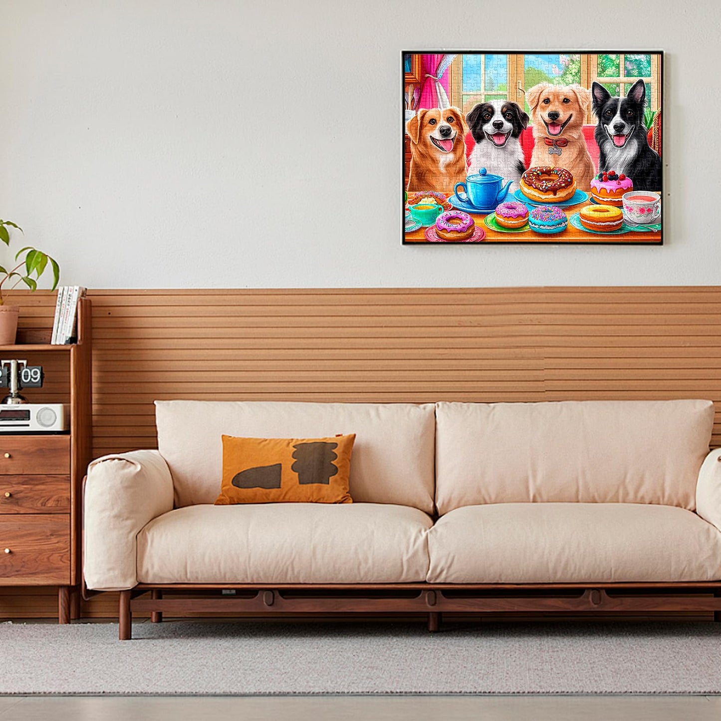 BraniacBits 500-Piece Dog Puzzle – Recycled Cardboard Donuts Scene