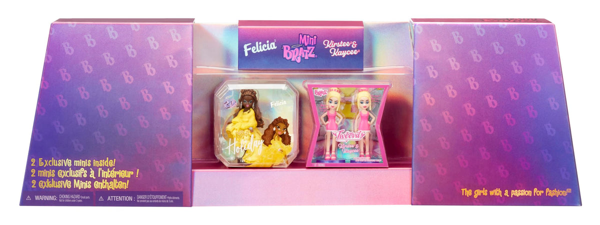 Bratz Miniverse Limited Edition 2-Pack: Holiday Felicia & Tweevils Mini Figures in Display Packaging