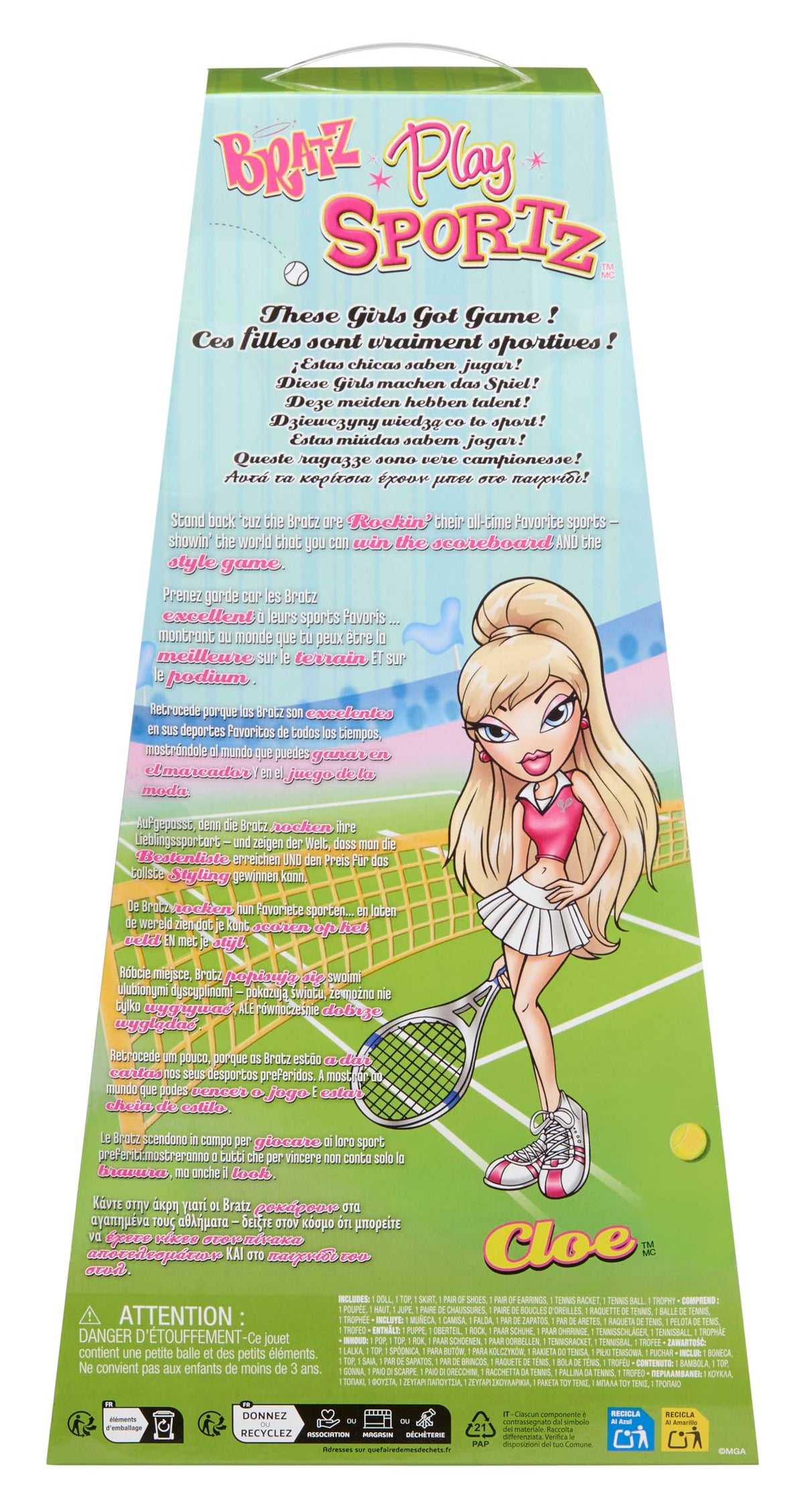 Bratz Play Sportz Cloe Doll – Tennis Fashion & Accessories