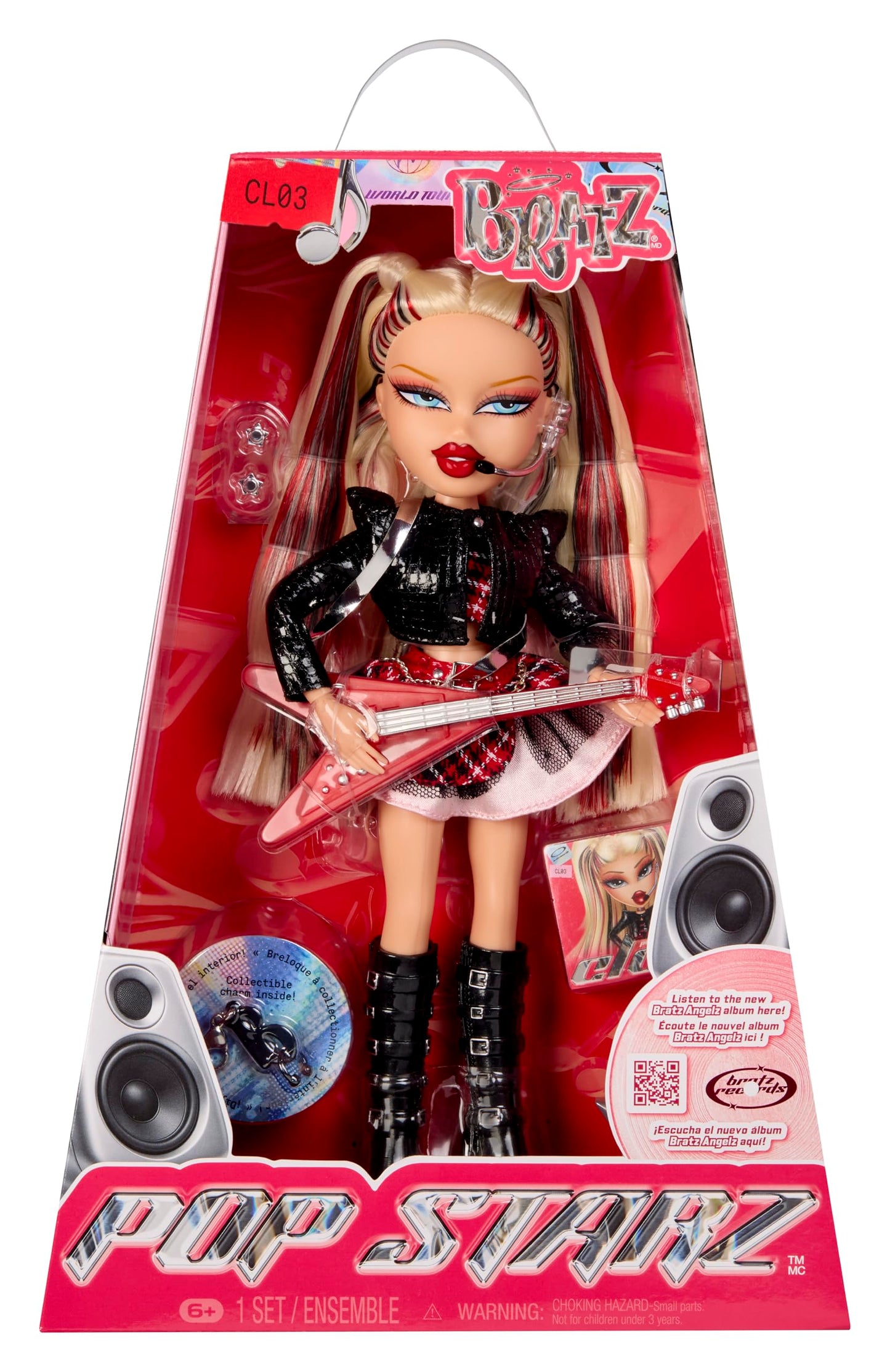 Bratz Pop Starz Cloe Fashion Doll with Accessories and Charm | Collectible Bratz Angelz