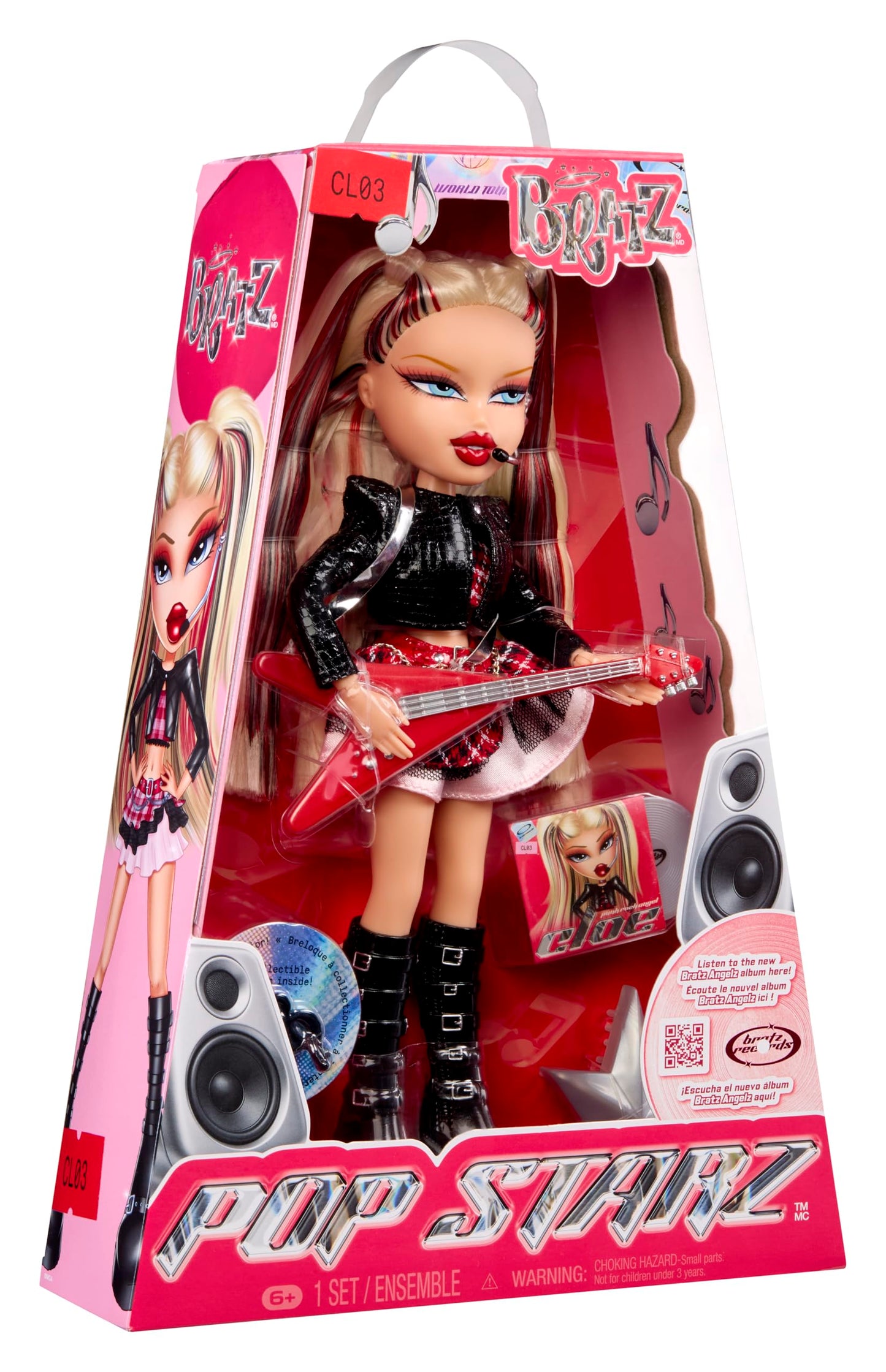 Bratz Pop Starz Cloe Fashion Doll with Accessories and Charm | Collectible Bratz Angelz