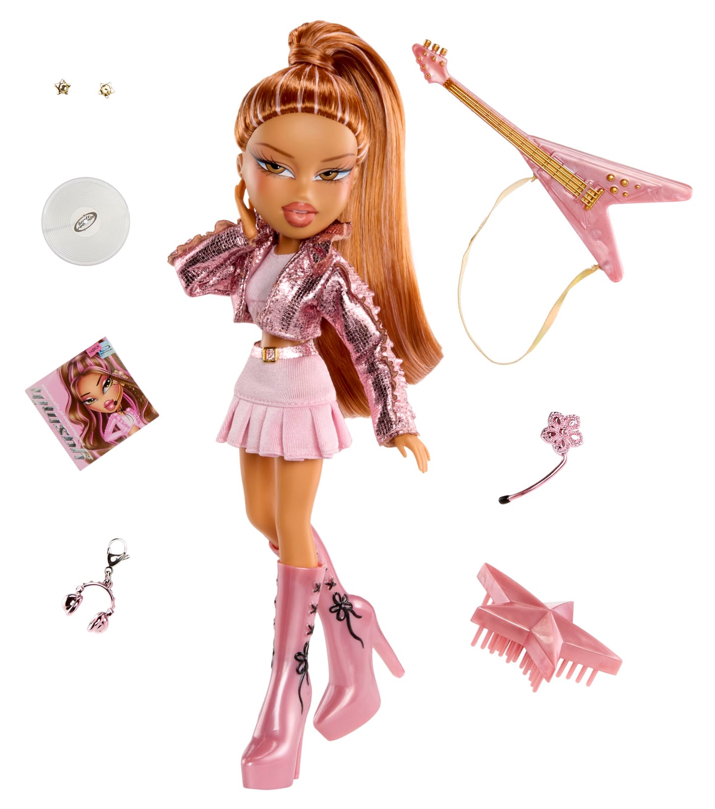 Bratz Pop Starz Yasmin Fashion Doll – Accessories, Charm & Guitar | Collectible Bratz Angelz