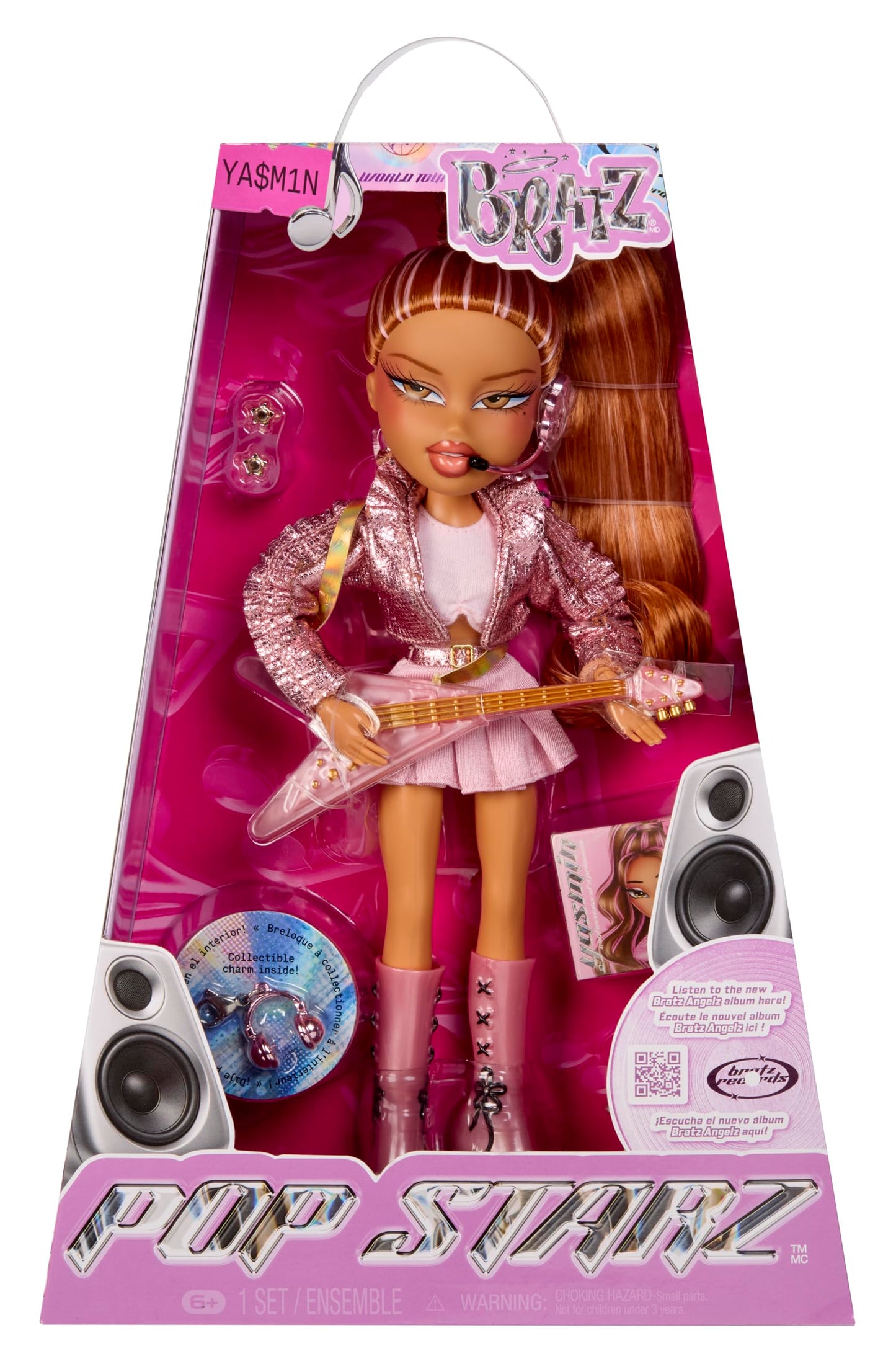 Bratz Pop Starz Yasmin Fashion Doll – Accessories, Charm & Guitar | Collectible Bratz Angelz