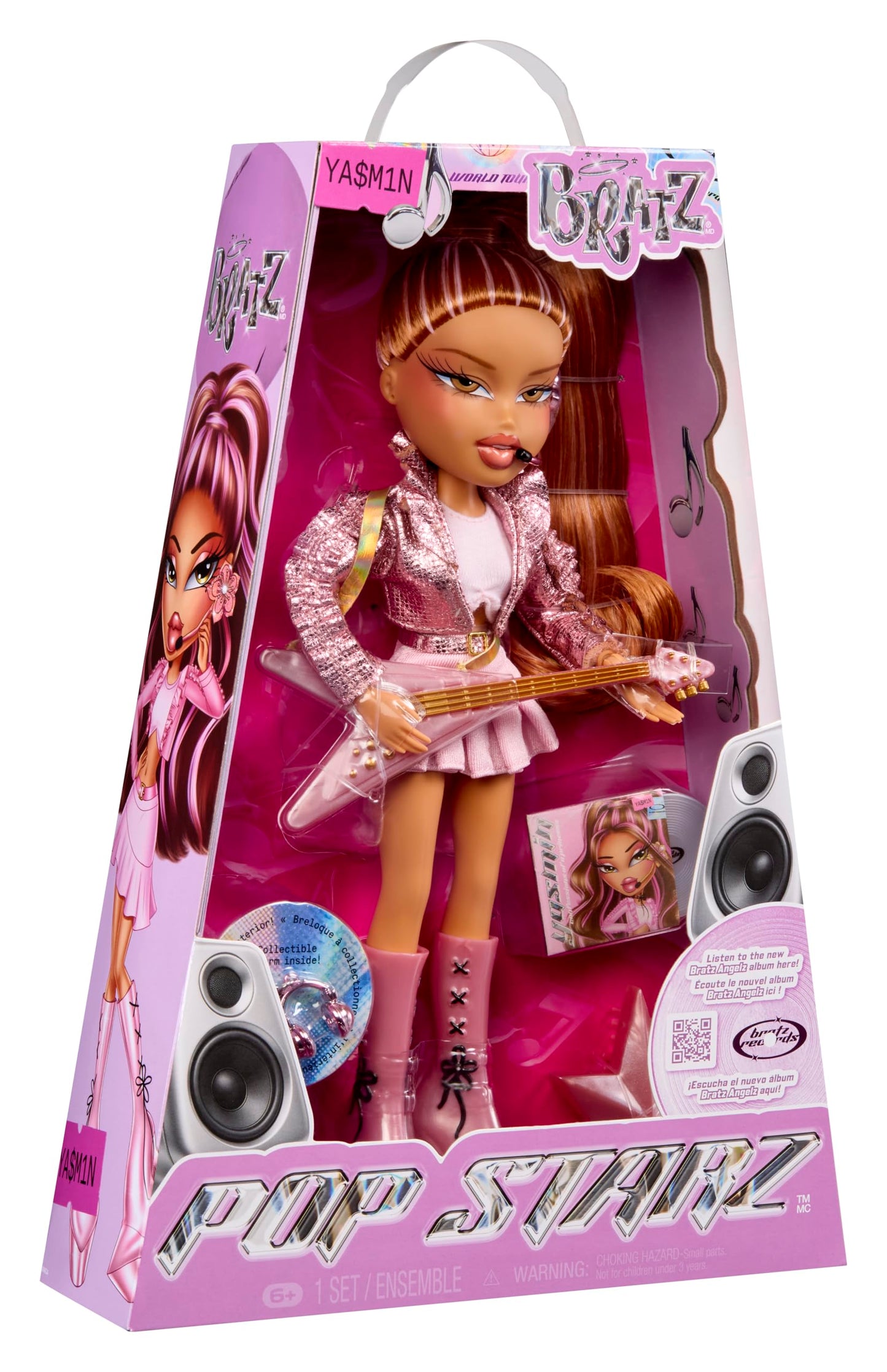 Bratz Pop Starz Yasmin Fashion Doll – Accessories, Charm & Guitar | Collectible Bratz Angelz