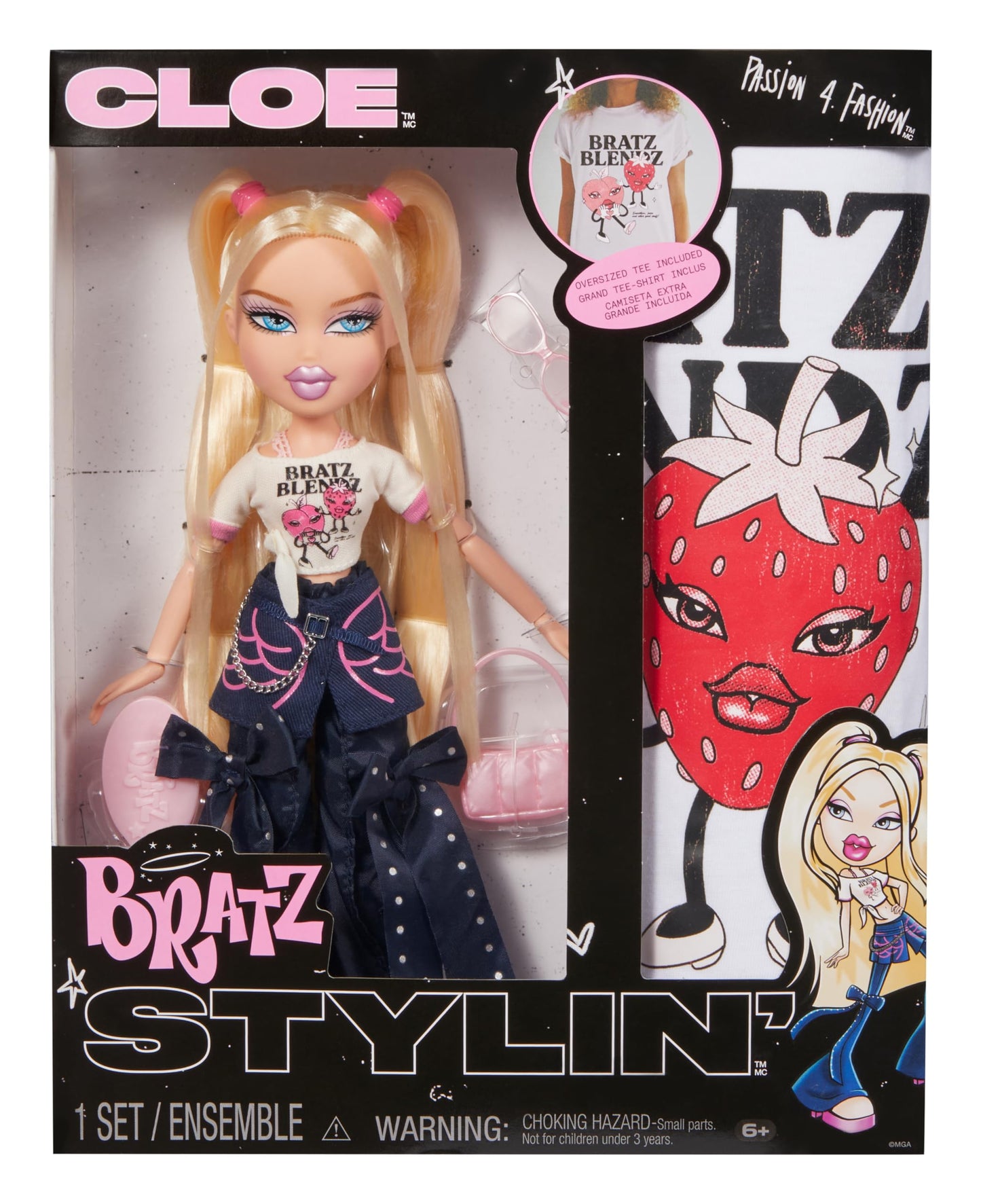 Bratz Stylin' Cloe Fashion Doll with Customizable Tee & Accessories