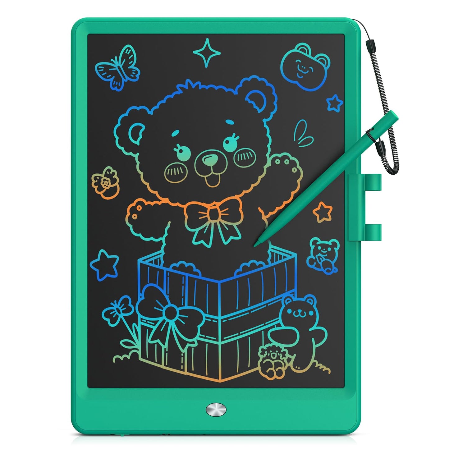 Bravokids 10-Inch LCD Writing Tablet for Kids (3-8) – Reusable Doodle Board Dark Green
