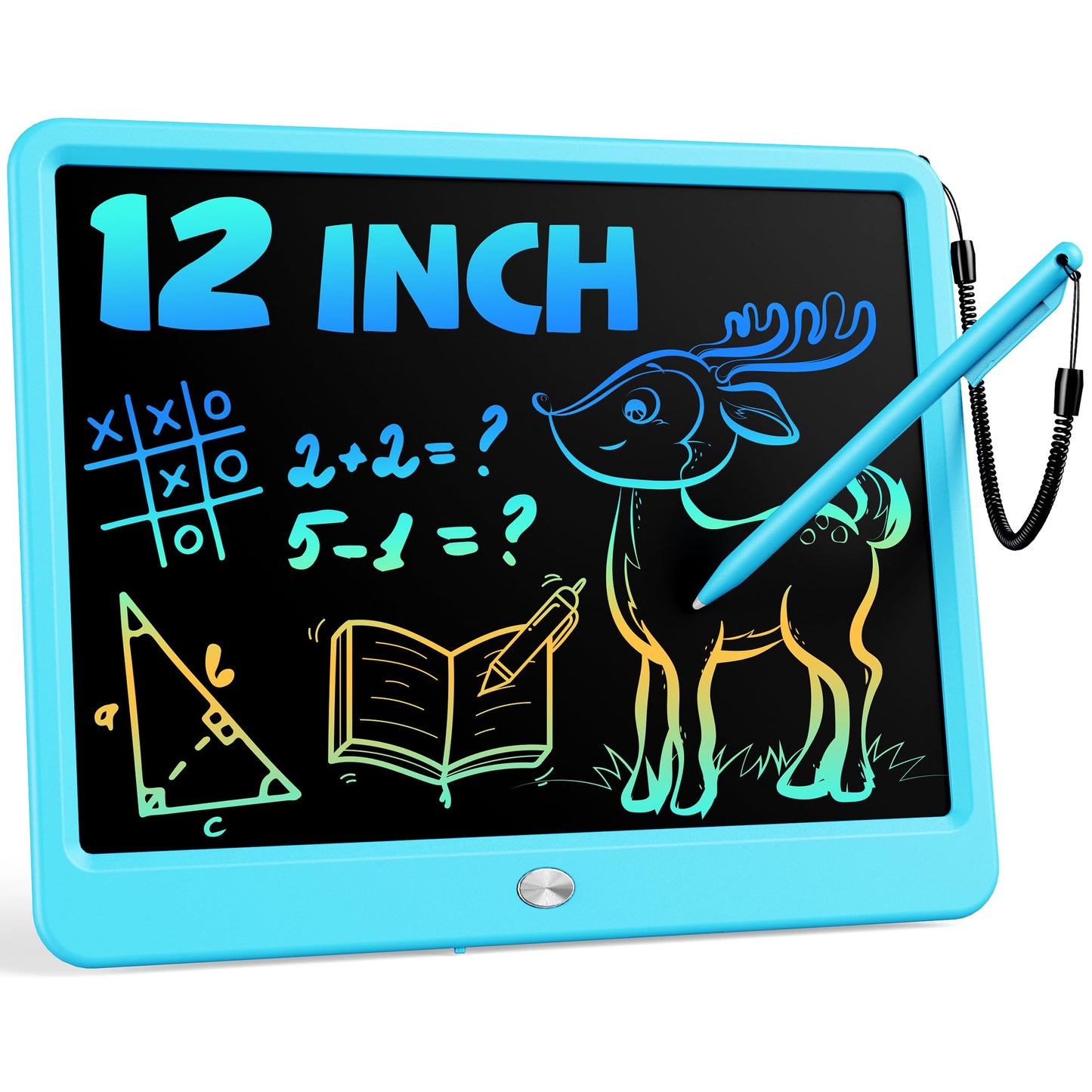 Bravokids 12-Inch LCD Writing Tablet for Kids | Color Screen Doodle Board