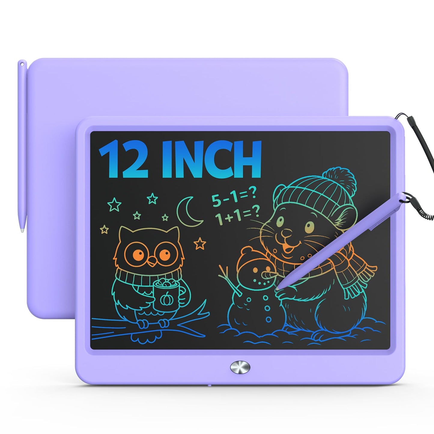 Bravokids 12 Inch LCD Writing Tablet for Kids 3-8 — Purple Doodle Pad and Educational Gift