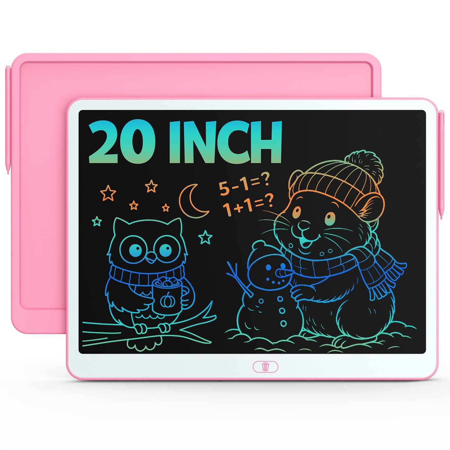 Bravokids 20 Inch LCD Writing Tablet for Kids 3-8 (Pink) – Electronic Drawing Pad & Doodle Board