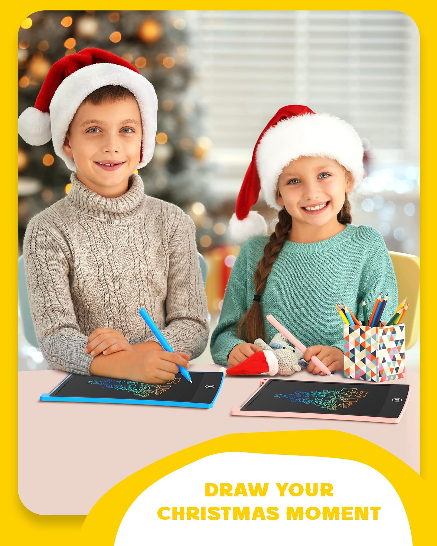 Bravokids 2 Pack LCD Writing Tablet for Kids – 10-Inch Colorful Doodle Boards