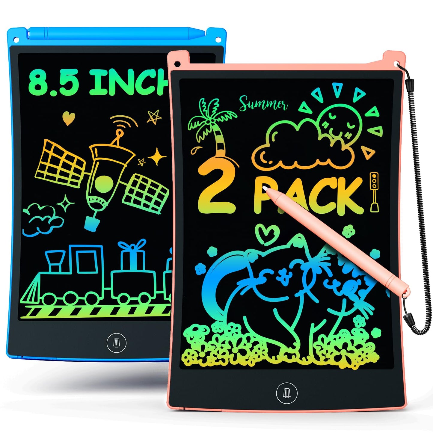 Bravokids 2 Pack LCD Writing Tablet – 8.5 inch Doodle Boards for Kids