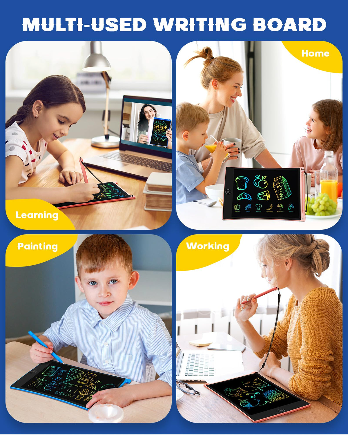 Bravokids 2 Pack LCD Writing Tablet – 8.5 inch Doodle Boards for Kids