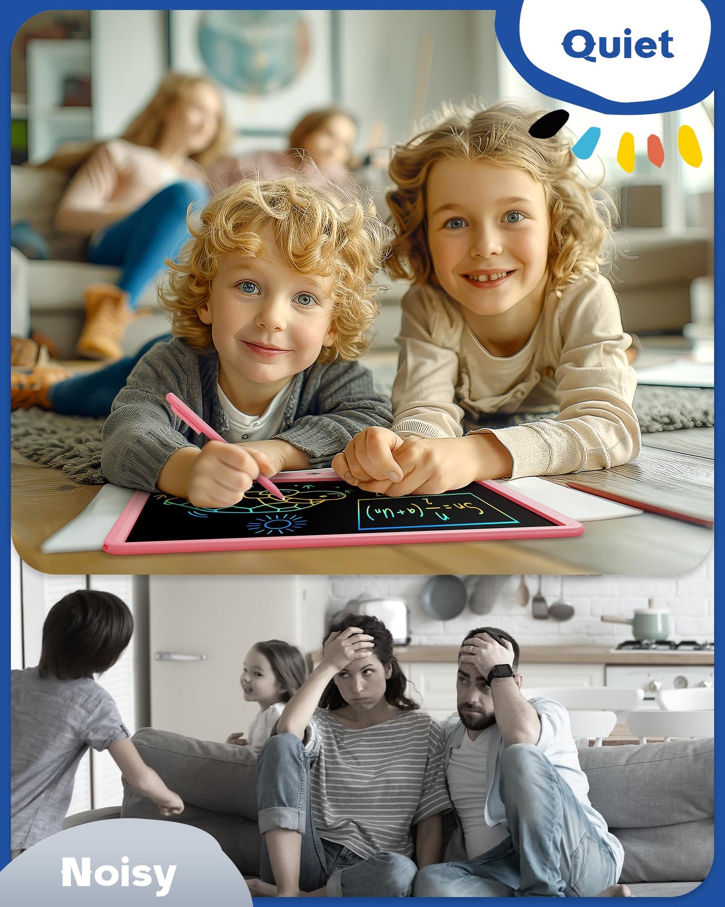 Bravokids 15-Inch LCD Writing Tablet for Kids – Doodle Board (Pink)