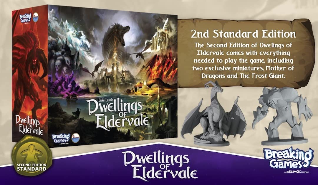 Breaking Games: Dwellings of Eldervale – Standard Edition | 1-5 Players | Ages 14+ | Strategy & Fantasy Board Game