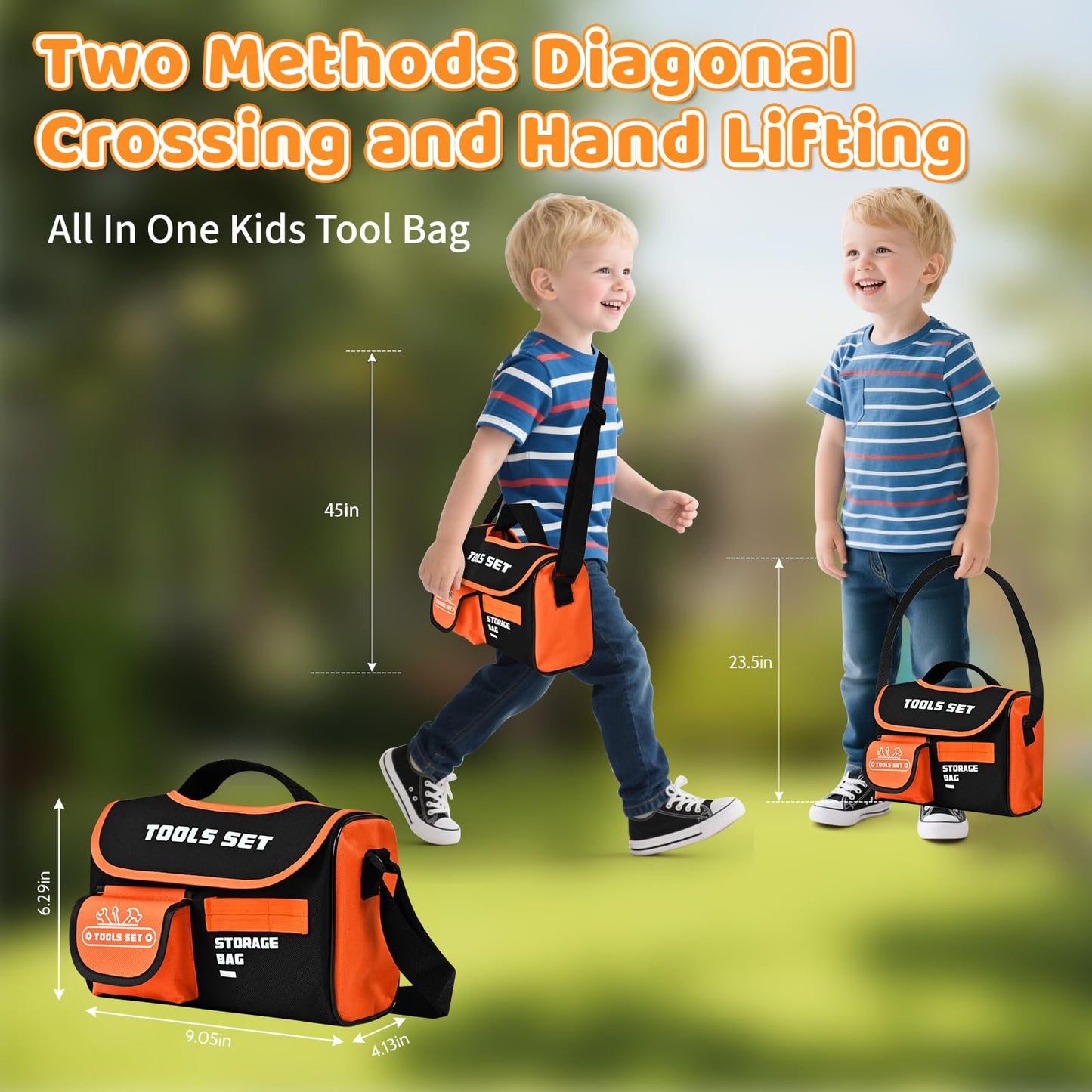 breibowski Kids Tool Sets with Portable Bag – Toddler Tool Kit with Electric Drill Toy