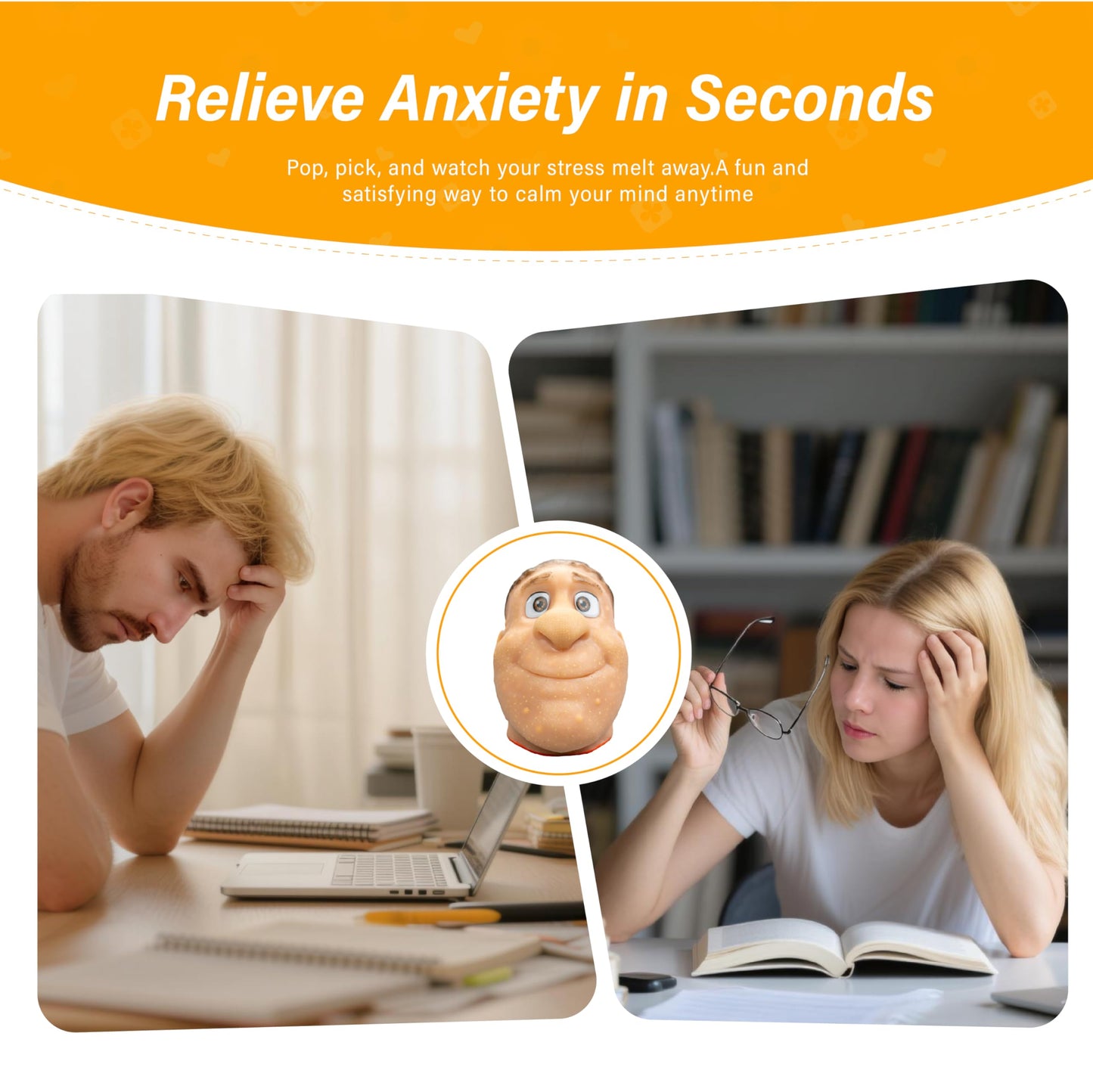brenzo 2026 Refillable Pimple Popping Toy – Big Head Squeeze for Stress Relief