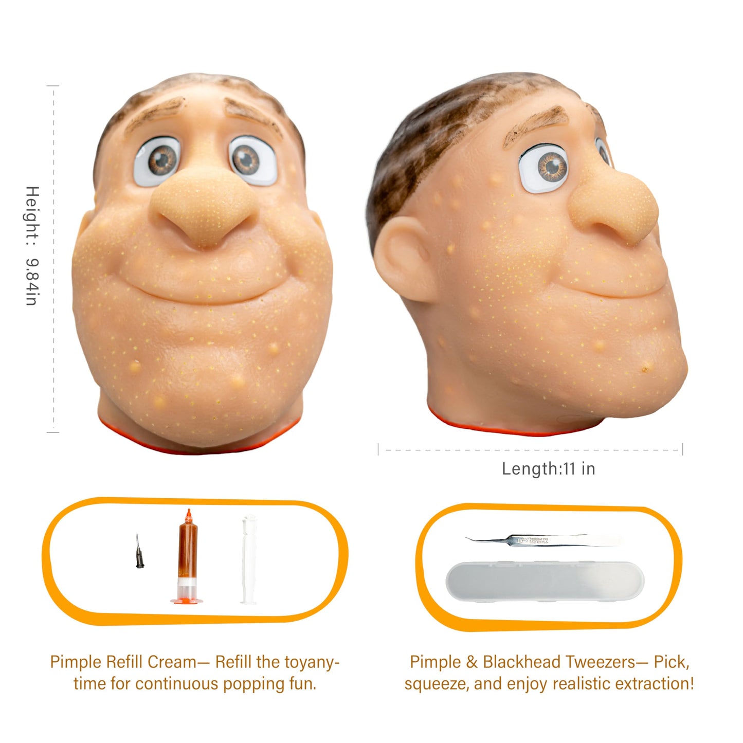 brenzo 2026 Refillable Pimple Popping Toy – Big Head Squeeze for Stress Relief