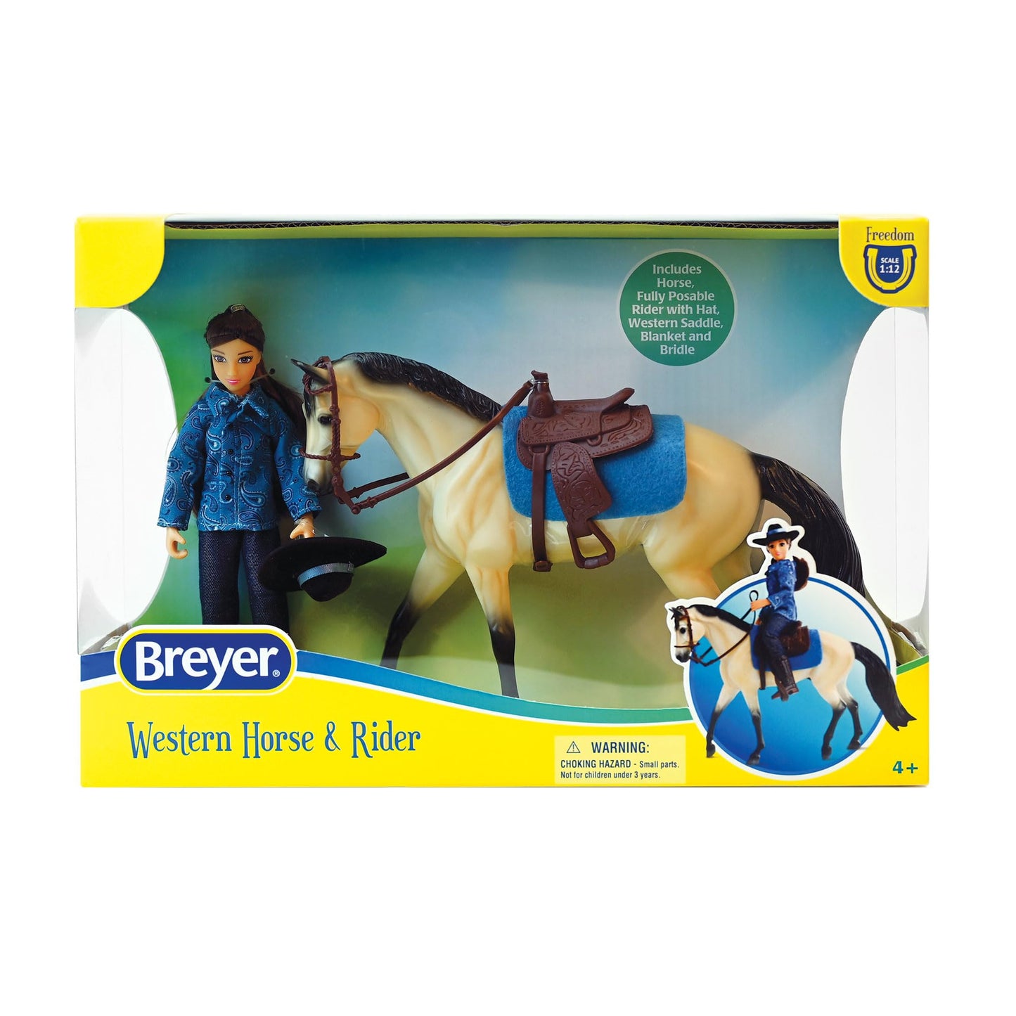 Breyer Freedom Series Western Horse and Rider | 1:12 Scale Model (61155)