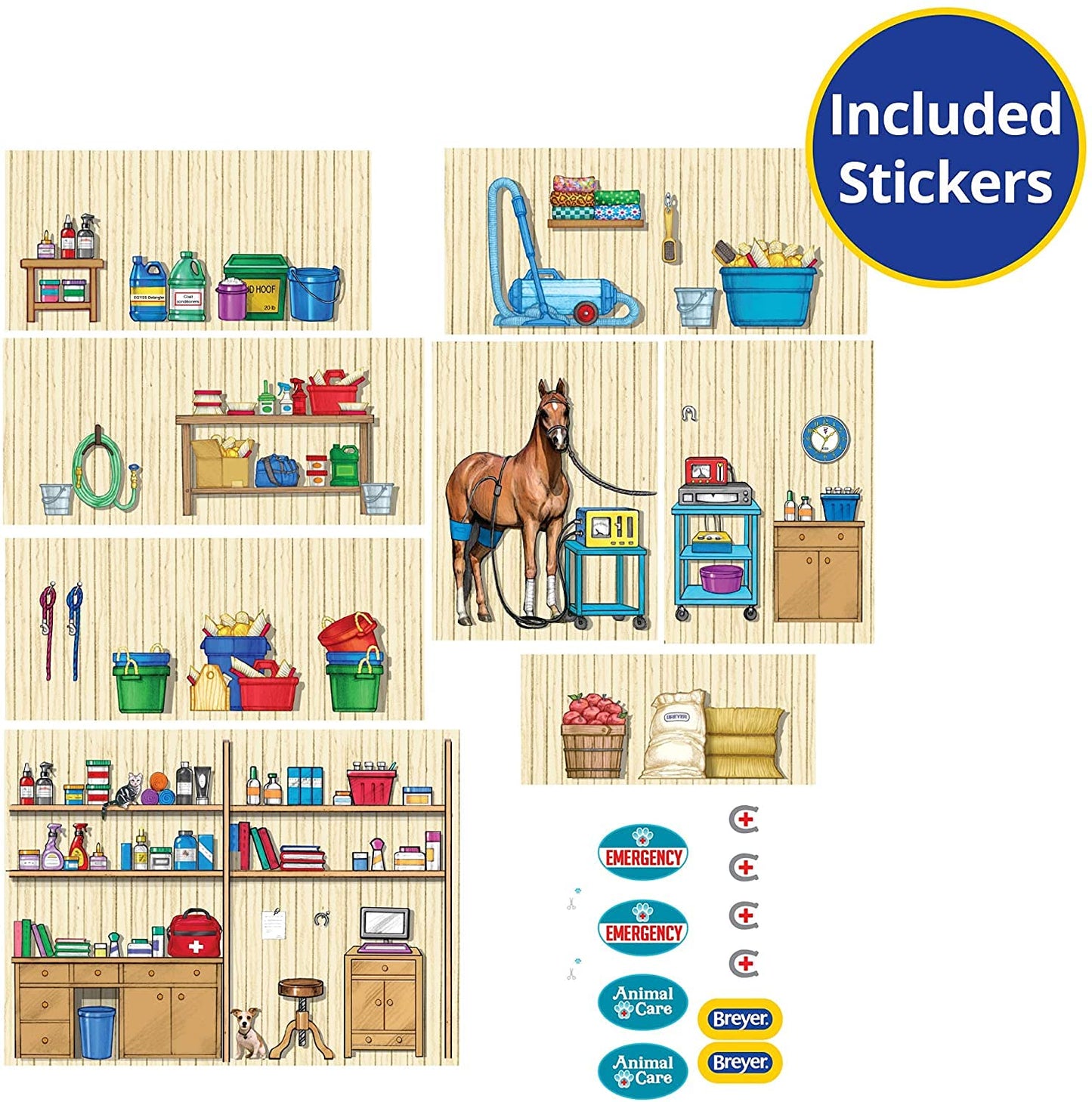 Breyer Stablemates Deluxe Animal Hospital 10-Piece Playset – 1:32 Scale | Blue