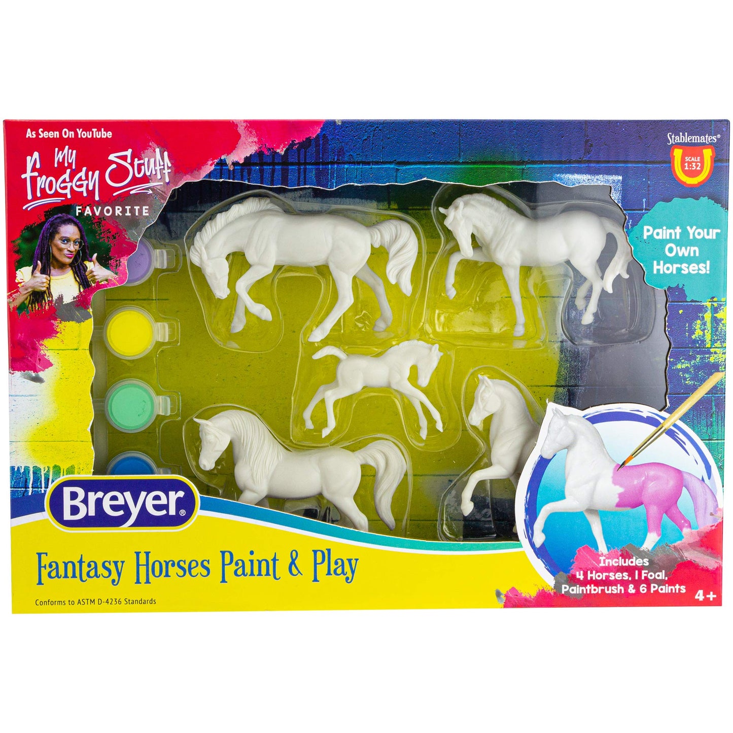 Breyer Stablemates Fantasy Horse Paint Set – 5 Piece, 1:32 Scale, Model #4235, Yellow