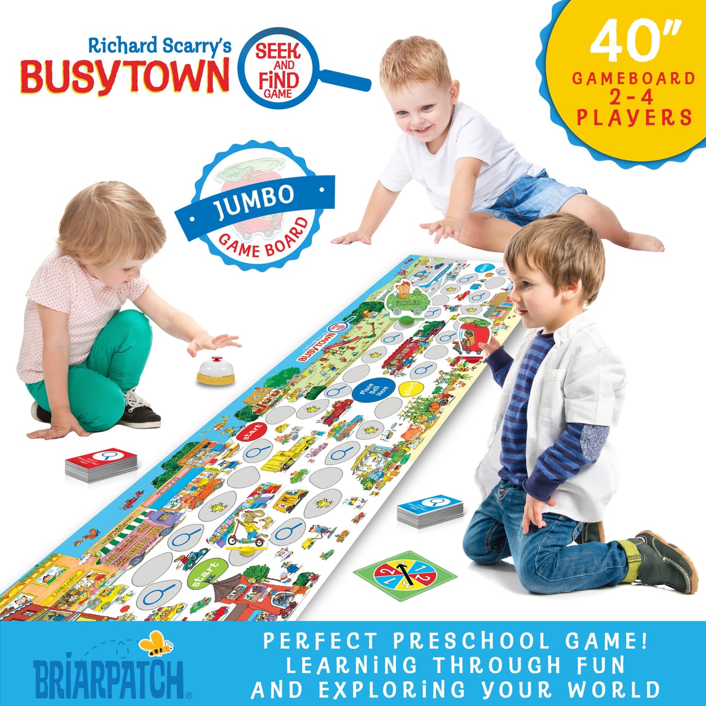 Briarpatch Busytown Seek and Find Game – Cooperative, Screen-Free Fun for Preschool to 1st Grade