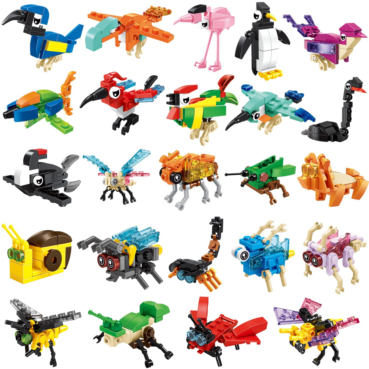 BRICHBROW Animal Building Blocks – 24 Pack Party Favors for Kids (Ages 6-12)