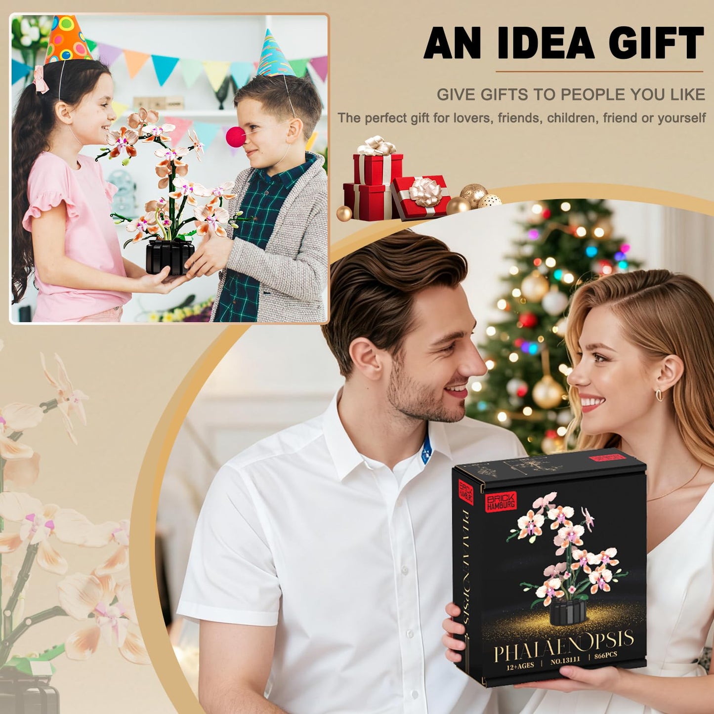 BRICK HAMBURG Flower Bouquet Building Blocks Kit – DIY Artificial Flowers for Home & Office