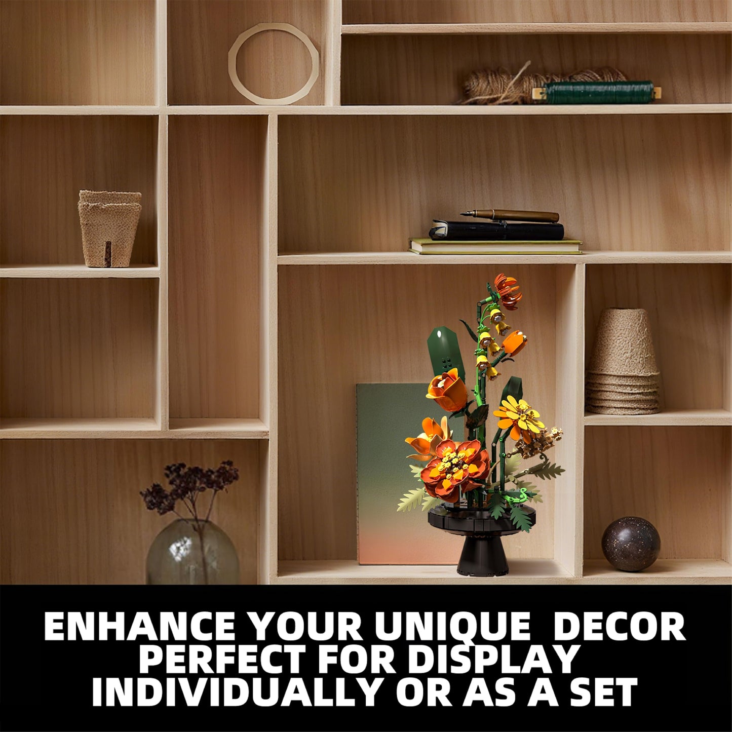 BRICK HAMBURG Flower Bouquet Building Set – DIY Artificial Flowers for Home & Office Decor