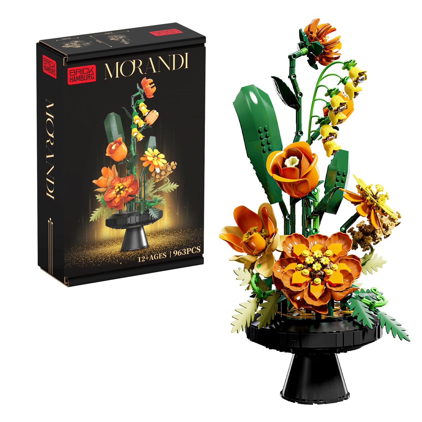 BRICK HAMBURG Flower Bouquet Building Set – DIY Artificial Flowers for Home & Office Decor